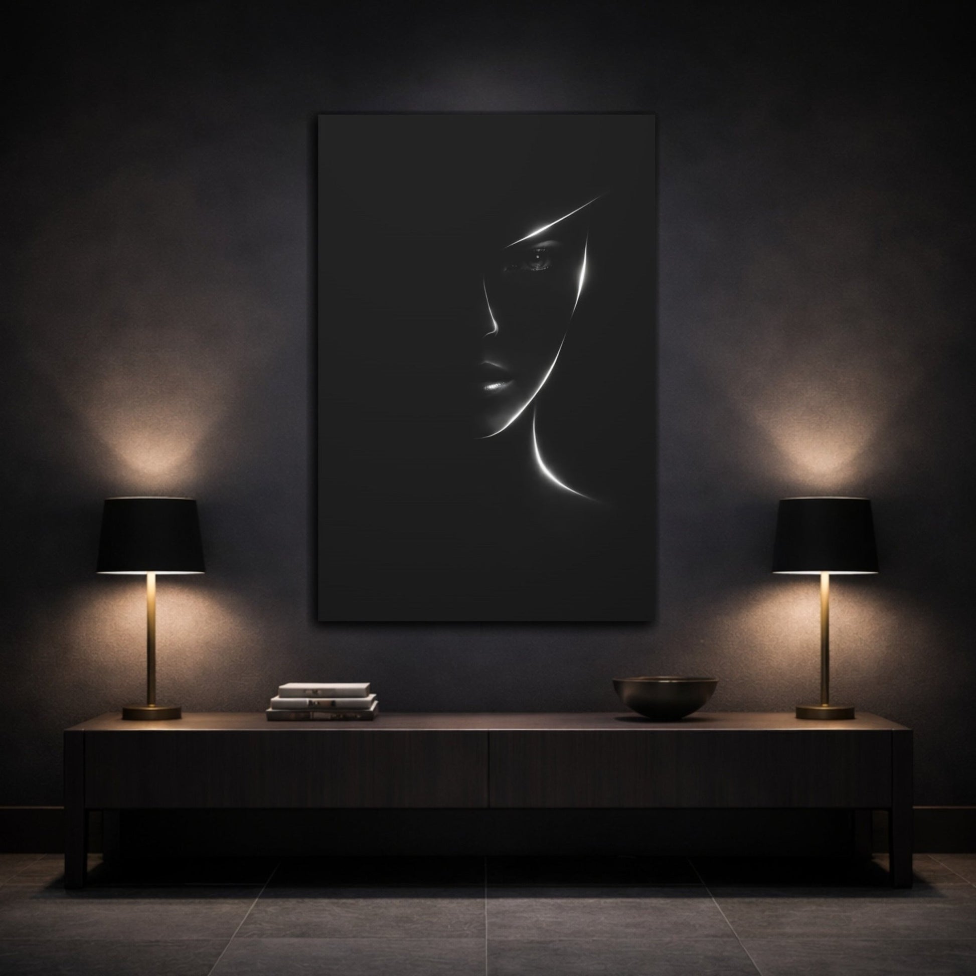 Abstract Woman S Face - Canvas Wall Art Print - YesArtYes