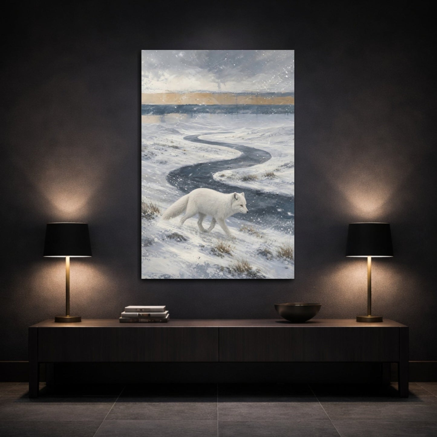 Abstracted Horizon Bands With Aged Pigment Canvas Wall Art Print – Living Room Decor, Large - YesArtYes