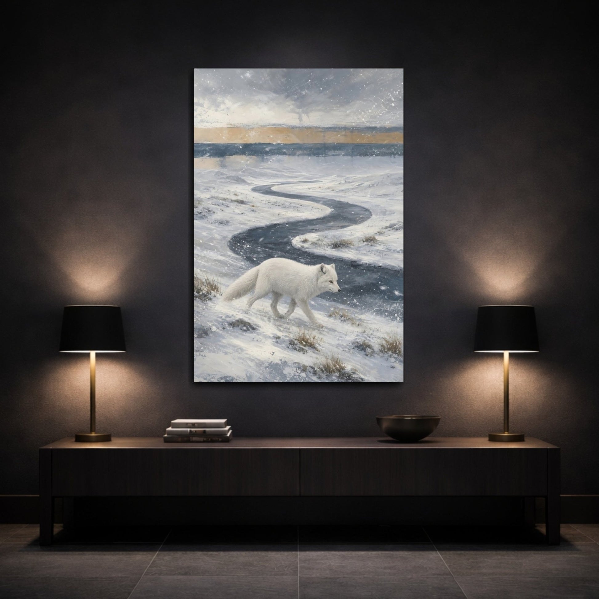 Abstracted Horizon Bands With Aged Pigment Canvas Wall Art Print – Living Room Decor, Large - YesArtYes