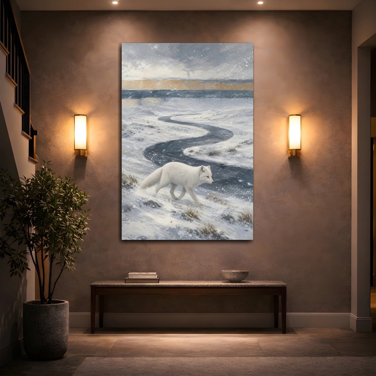 Abstracted Horizon Bands With Aged Pigment Canvas Wall Art Print – Living Room Decor, Large - YesArtYes