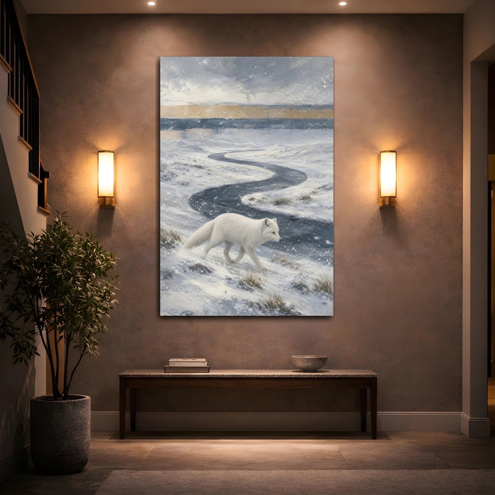 Abstracted Horizon Bands With Aged Pigment Canvas Wall Art Print – Living Room Decor, Large - YesArtYes