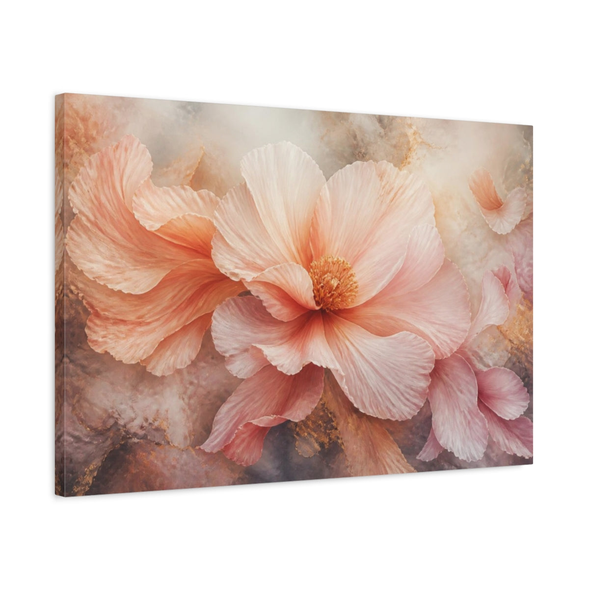 Side Mockup 2. Airy Blush Floral Bloom shown as canvas print