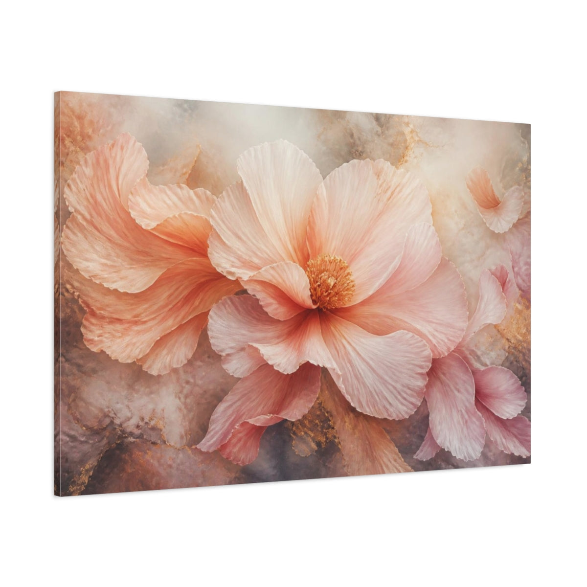 Side Mockup 1. Airy Blush Floral Bloom shown as canvas print