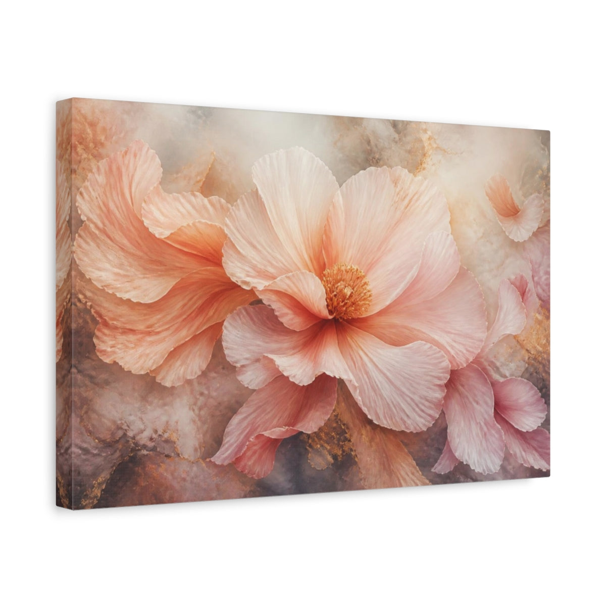 Side Mockup 4. Airy Blush Floral Bloom shown as canvas print