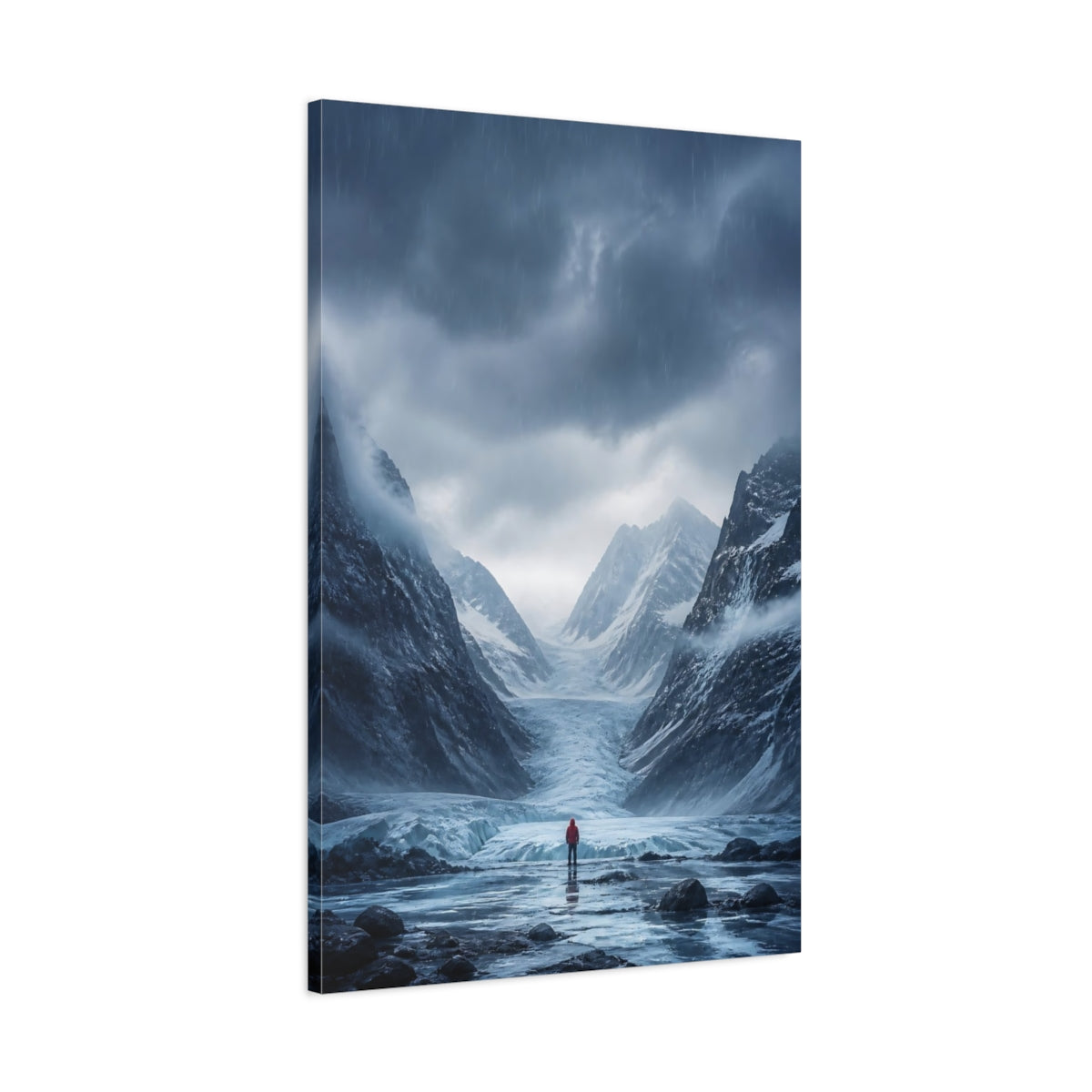 Main Mockup. Alone On The Glacier shown as canvas print