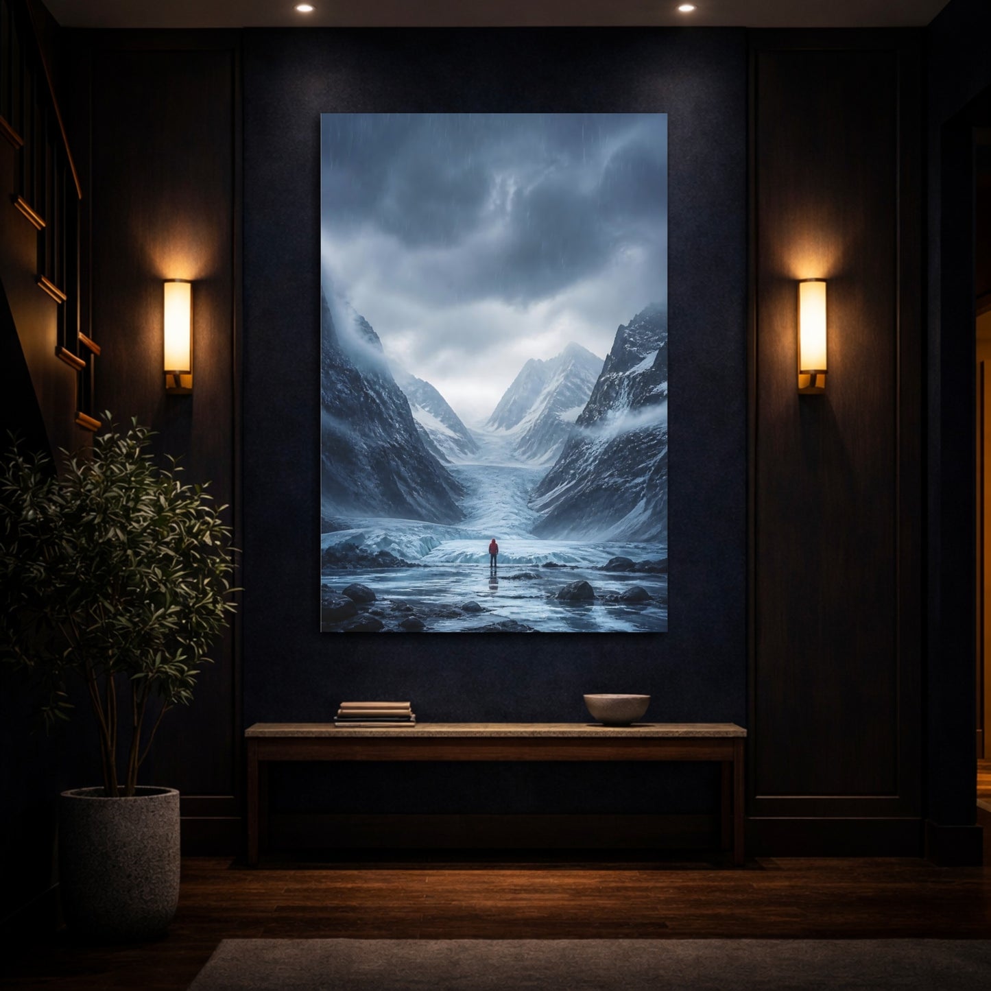 Mockup 4. Alone On The Glacier shown as canvas print