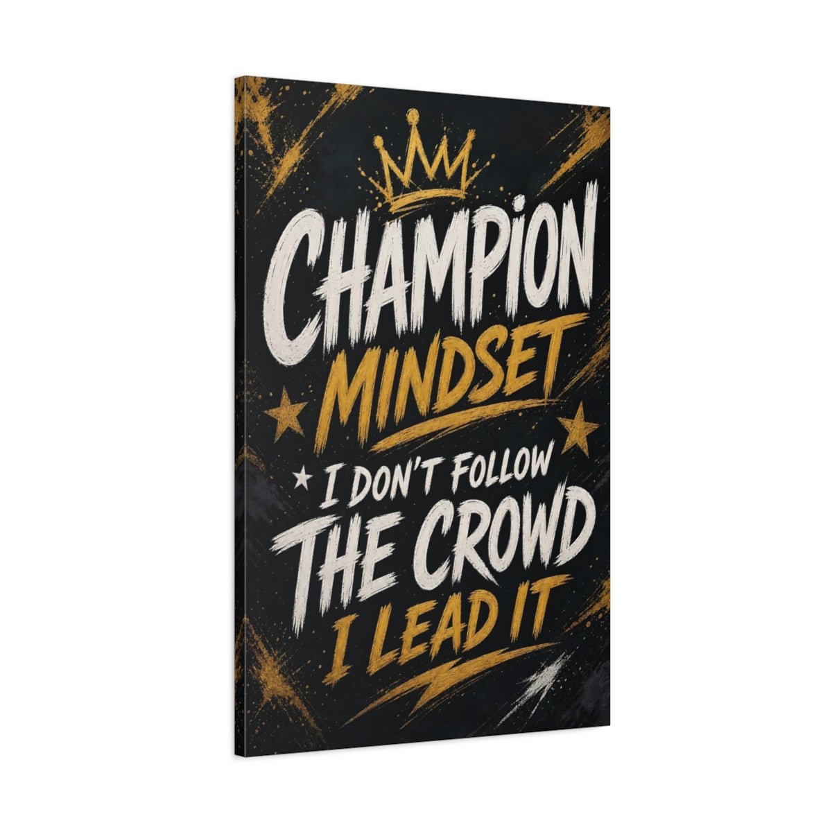 Alphabets Motivational Quote Gold Black Canvas Wall Art Print – Office Decor, Feature - YesArtYes