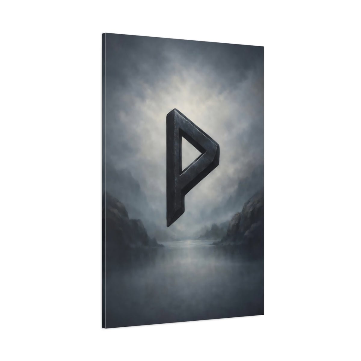 Alphabets Rune Symbol Dark Grey - Canvas Wall Art Print - YesArtYes