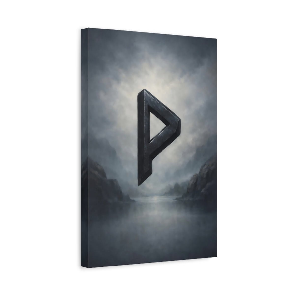 Alphabets Rune Symbol Dark Grey - Canvas Wall Art Print - YesArtYes