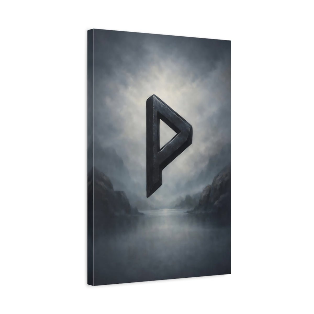 Alphabets Rune Symbol Dark Grey - Canvas Wall Art Print - YesArtYes