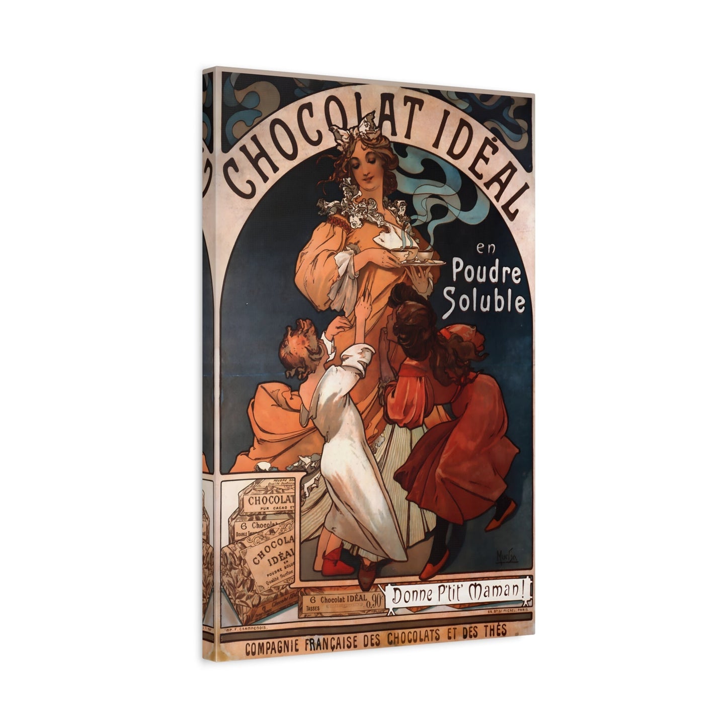 Alphonse Mucha Chocolate Ideal - Canvas Wall Art Print