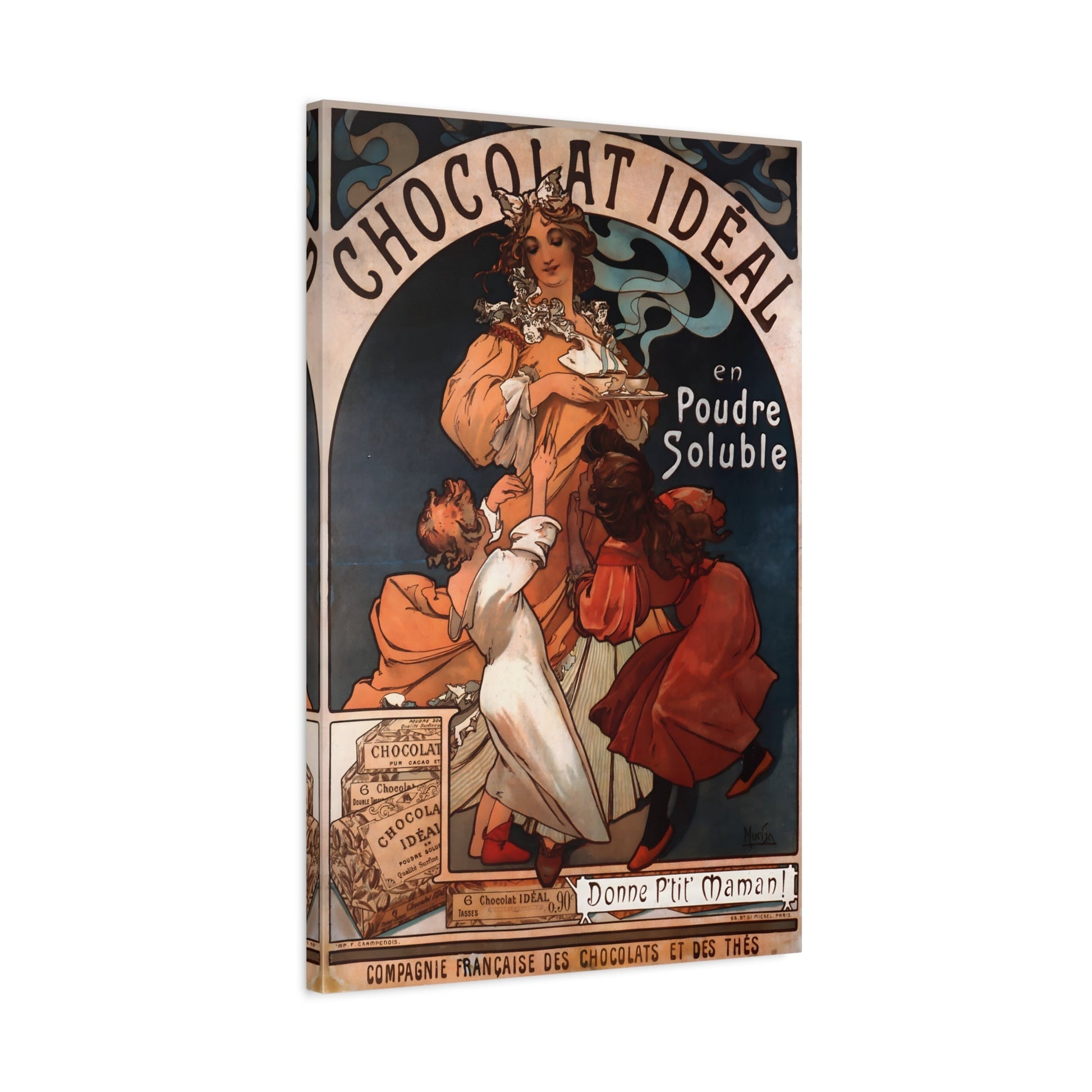 Alphonse Mucha Chocolate Ideal - Canvas Wall Art Print