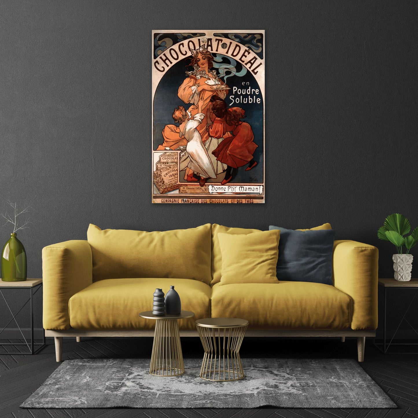 Alphonse Mucha Chocolate Ideal - Canvas Wall Art Print