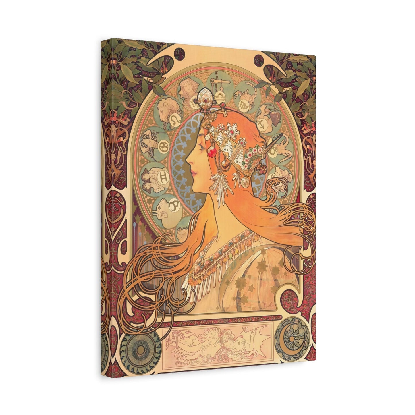 Alphonse Mucha Zodiac - Canvas Wall Art Reproduction Print