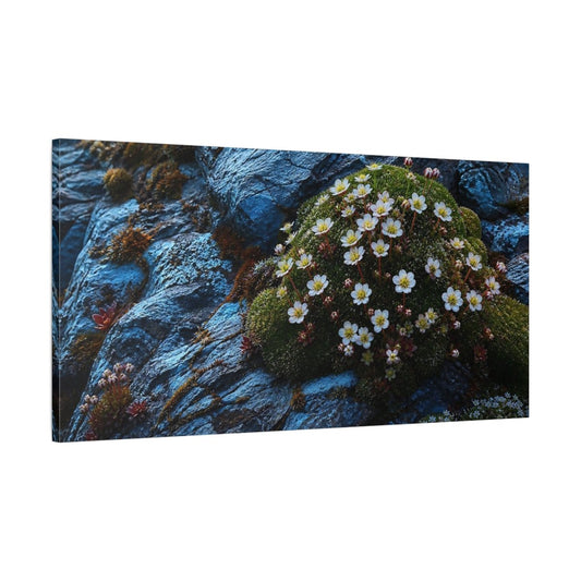 Alpine Flowers Nature Canvas Print – Macro Living Room, Above Sofa - YesArtYes