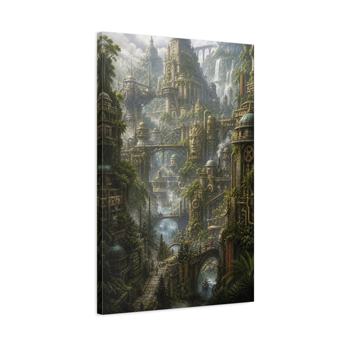 Side Mockup 2. Ancient City Of Falls shown as canvas print