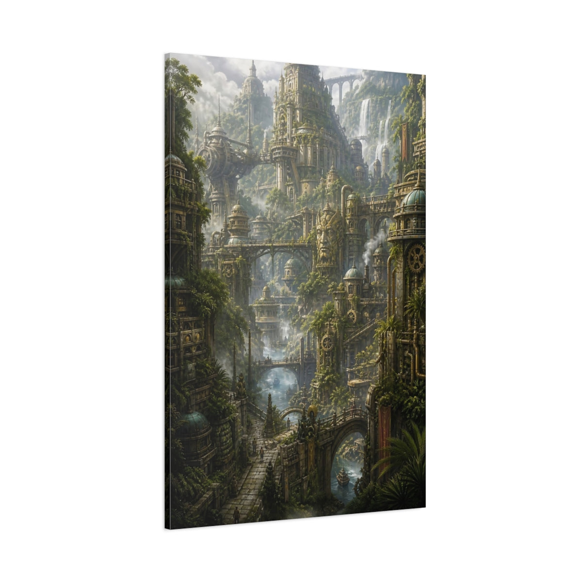 Side Mockup 1. Ancient City Of Falls shown as canvas print