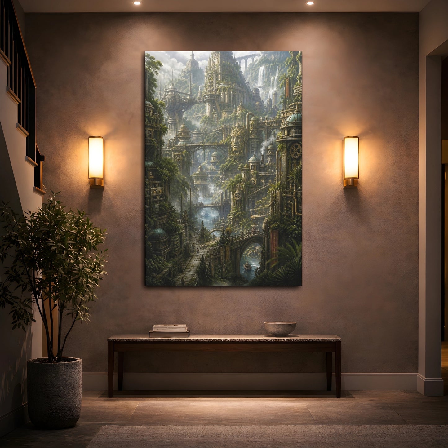 Mockup 2. Ancient City Of Falls shown as canvas print