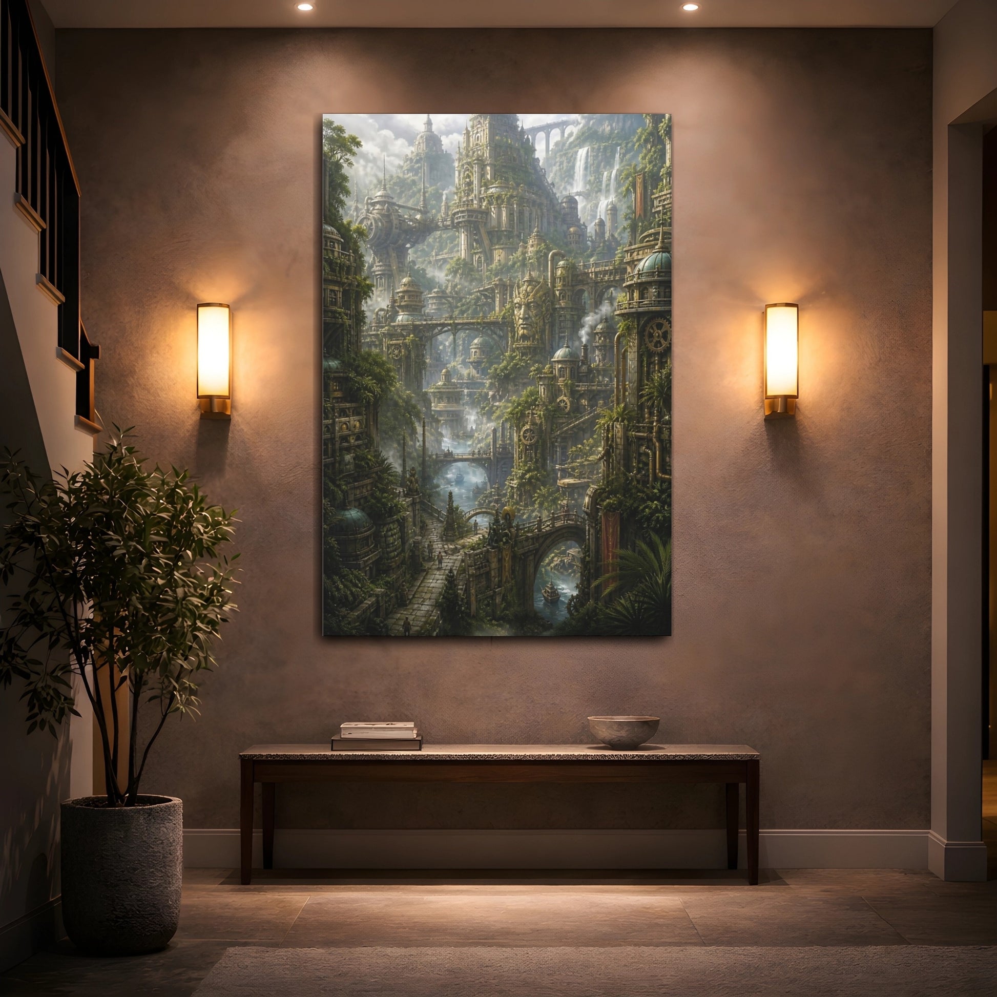 Mockup 2. Ancient City Of Falls shown as canvas print