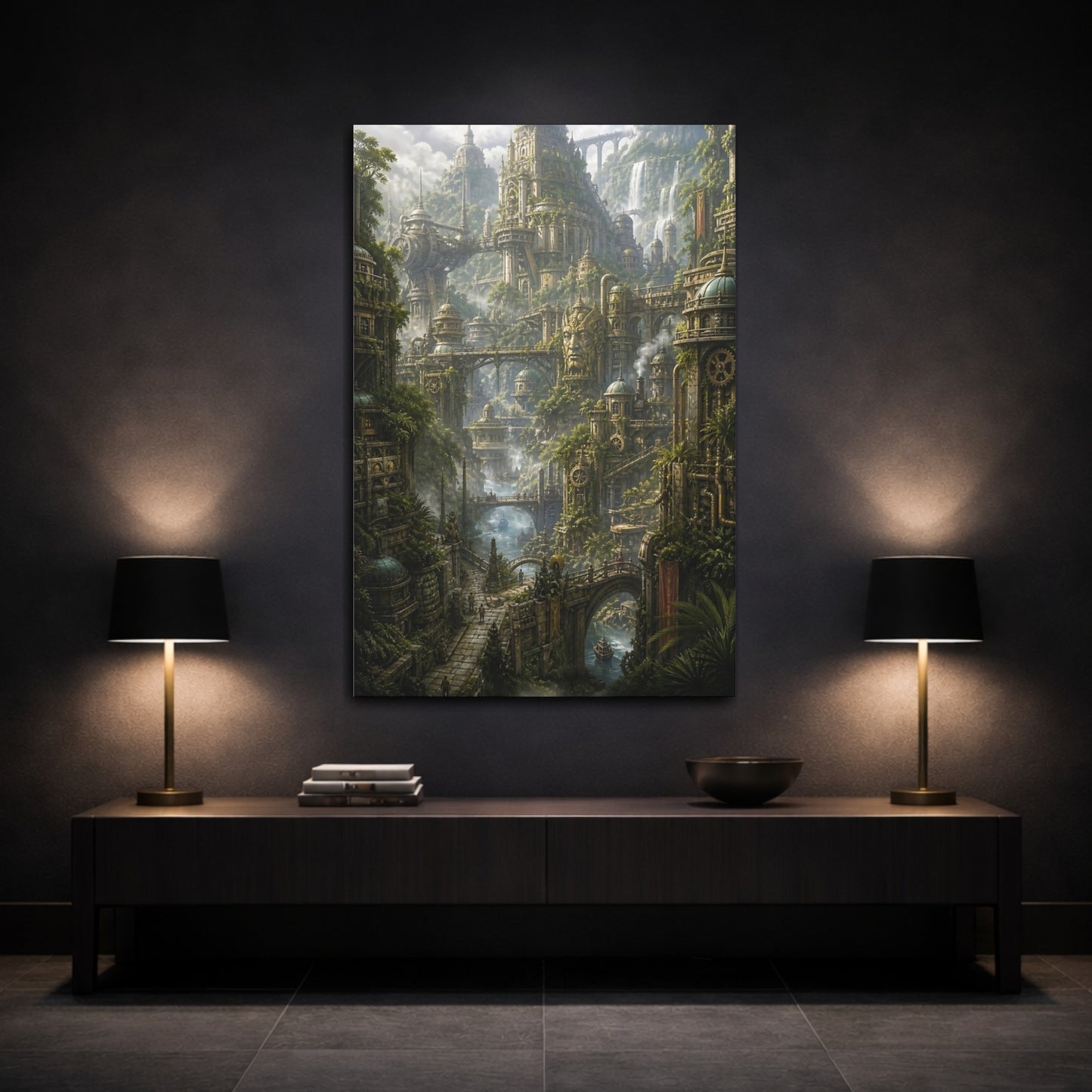 Mockup 3. Ancient City Of Falls shown as canvas print