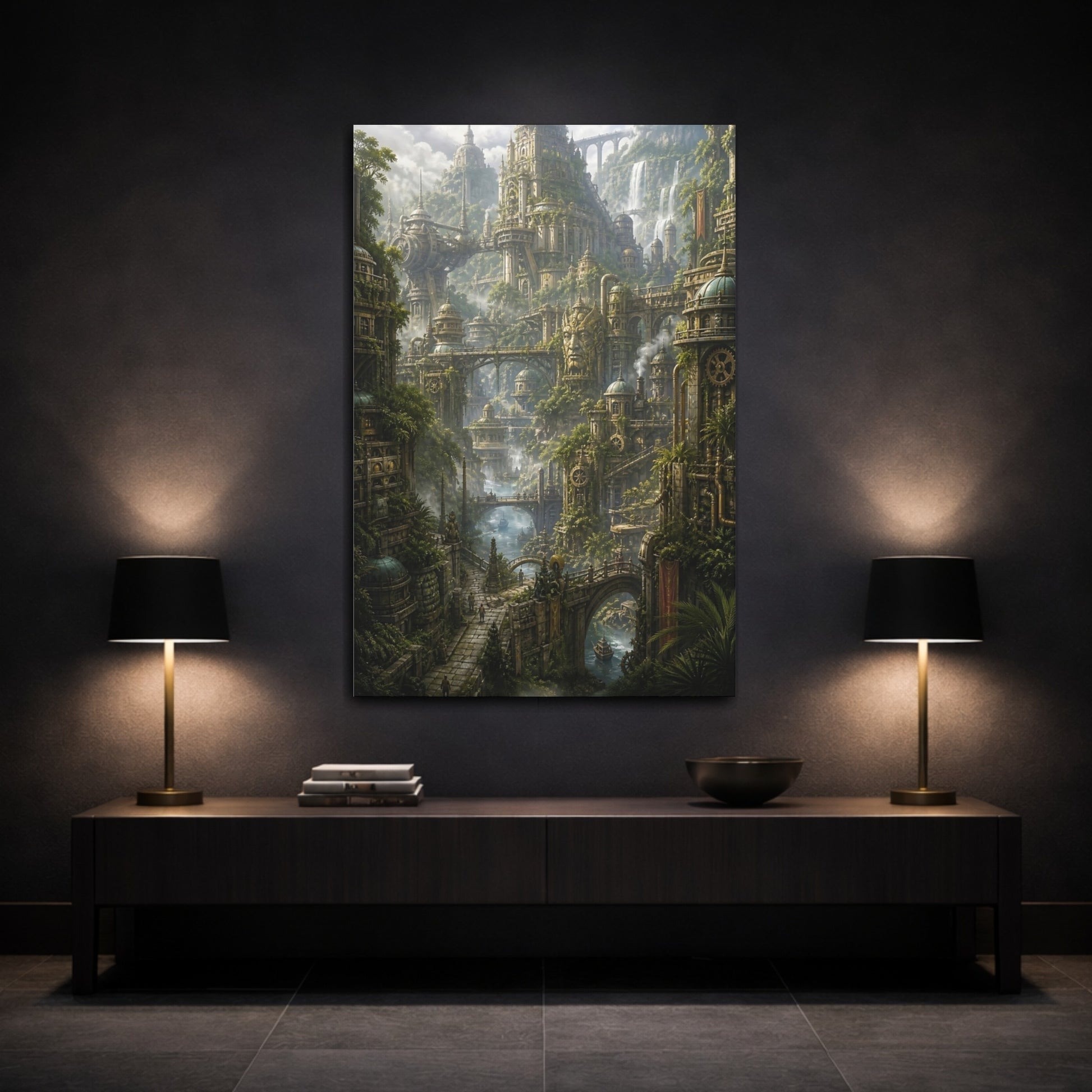 Mockup 3. Ancient City Of Falls shown as canvas print
