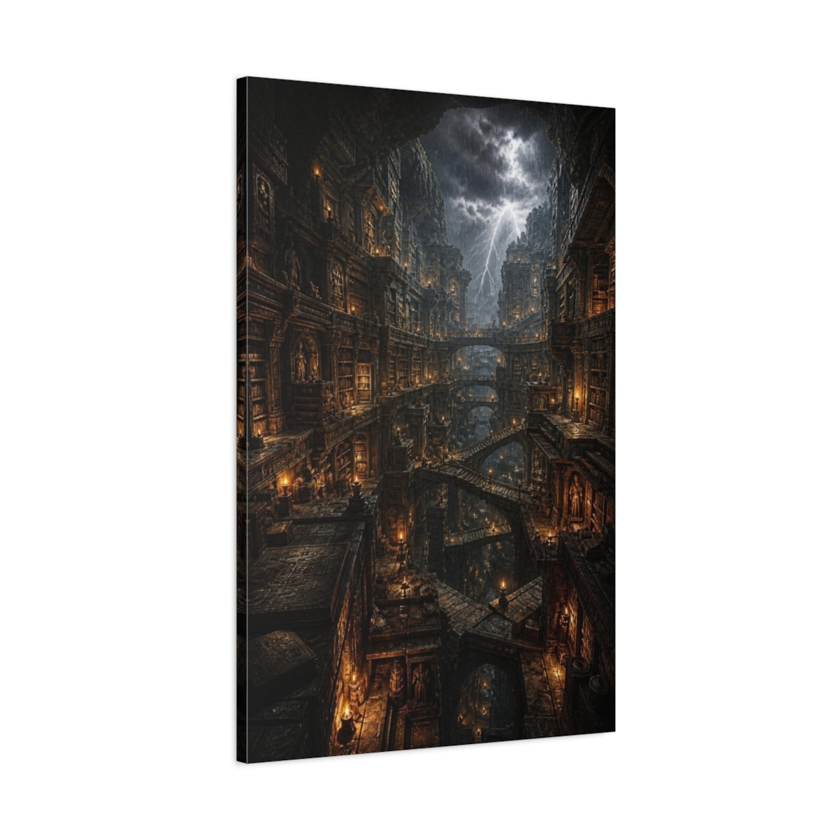 Main Mockup. Ancient Underground Library shown as canvas print