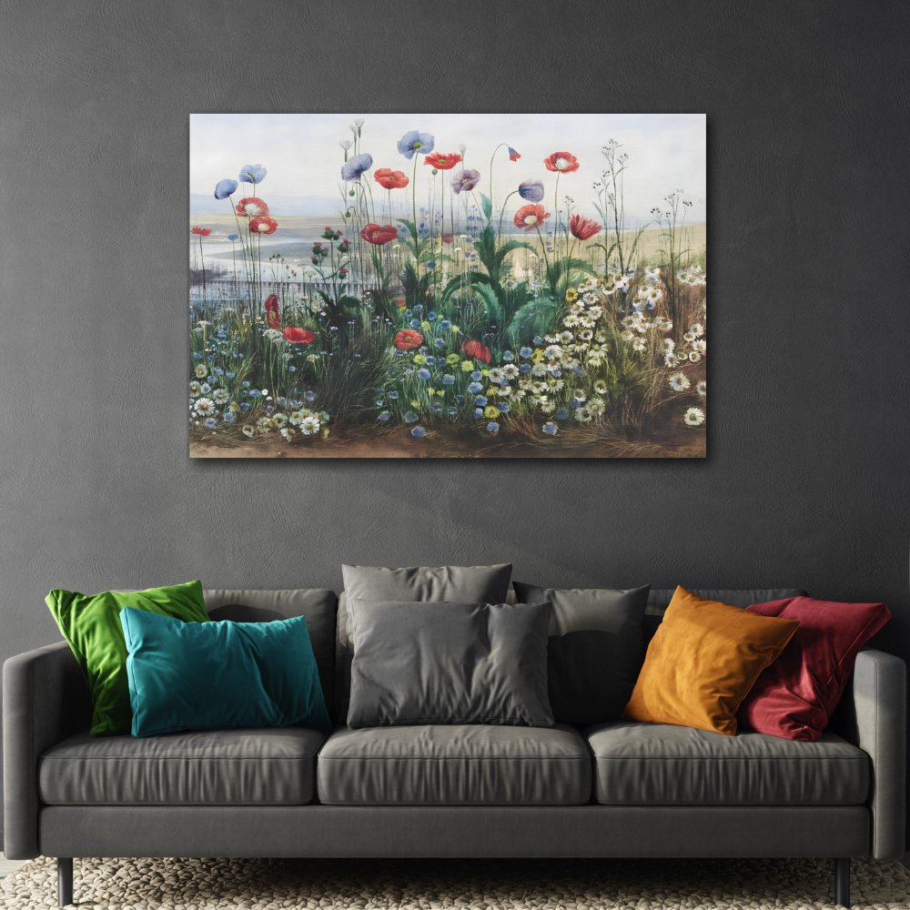 Andrew Nicholl Bank of Flowers River Landscape - Canvas Art Reproduction