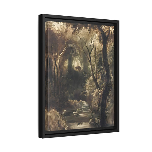 Andrew Nicholl Collins - Framed Canvas Art Reproduction in Pinewood Frame