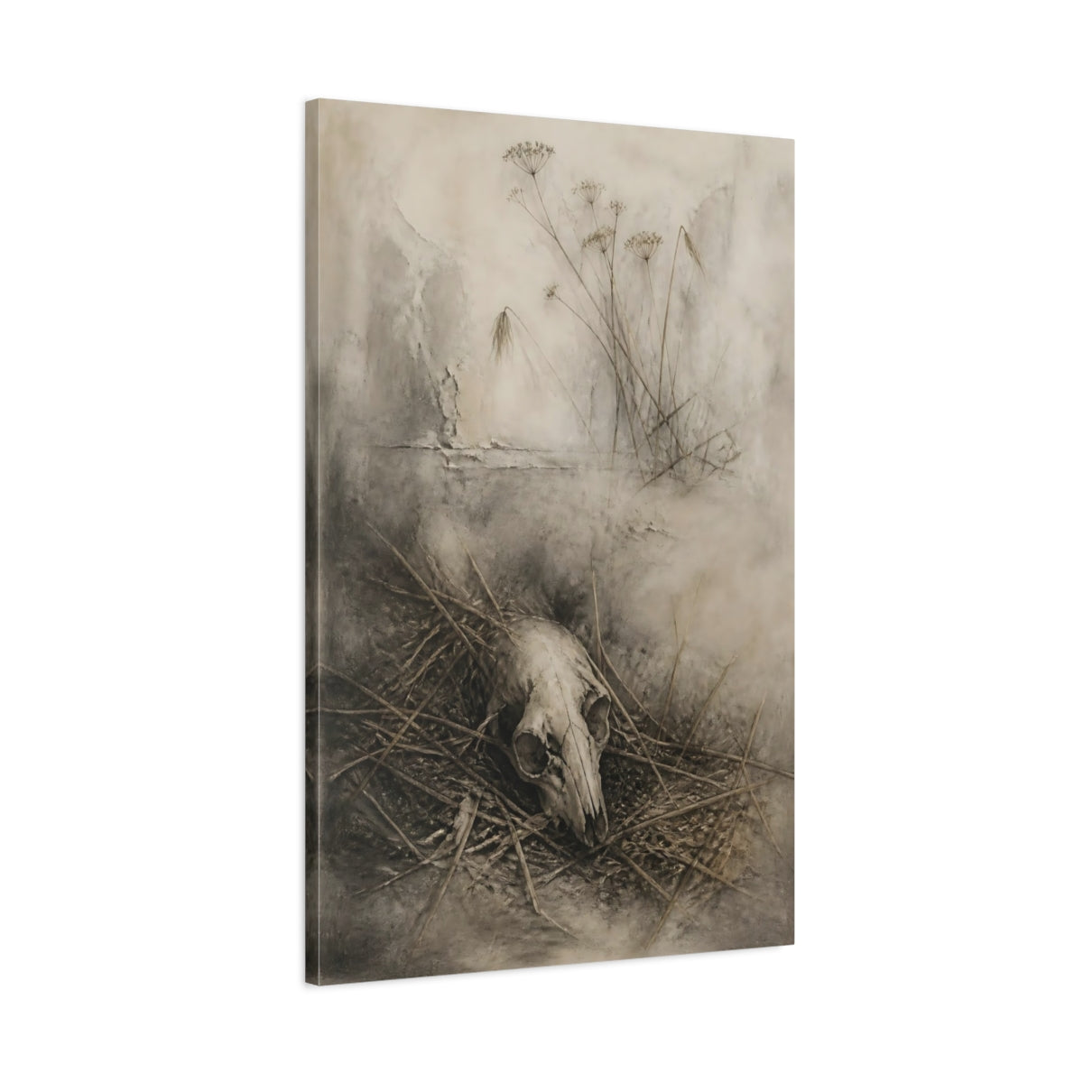 Main Mockup. Animal Skull Still Life shown as canvas print