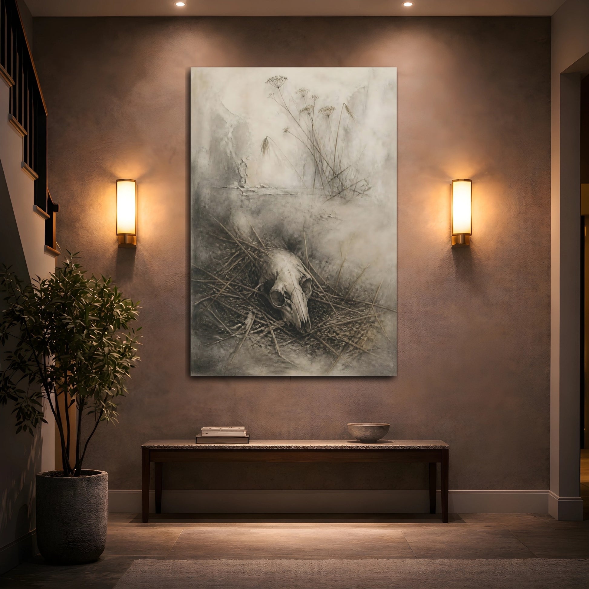 Mockup 2. Animal Skull Still Life shown as canvas print