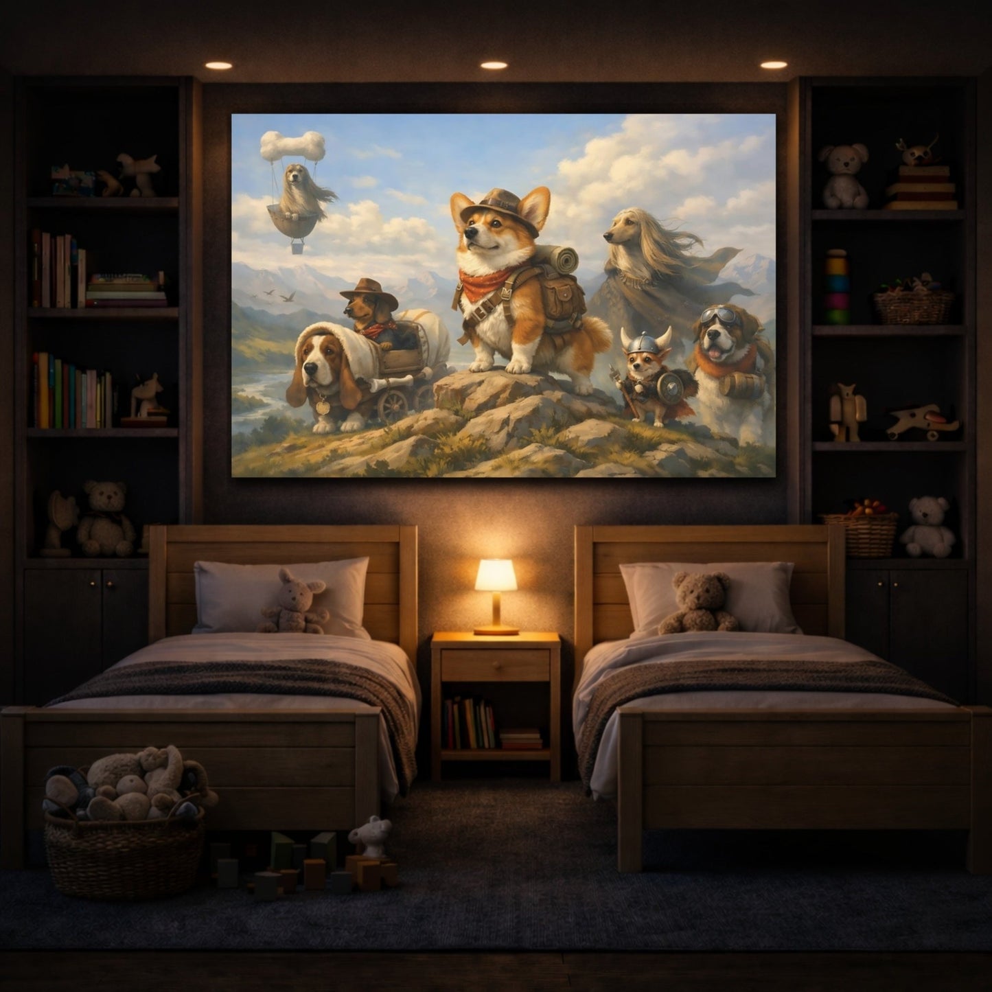 Animals Adventuring Dogs Adventure - Canvas Wall Art Print - YesArtYes