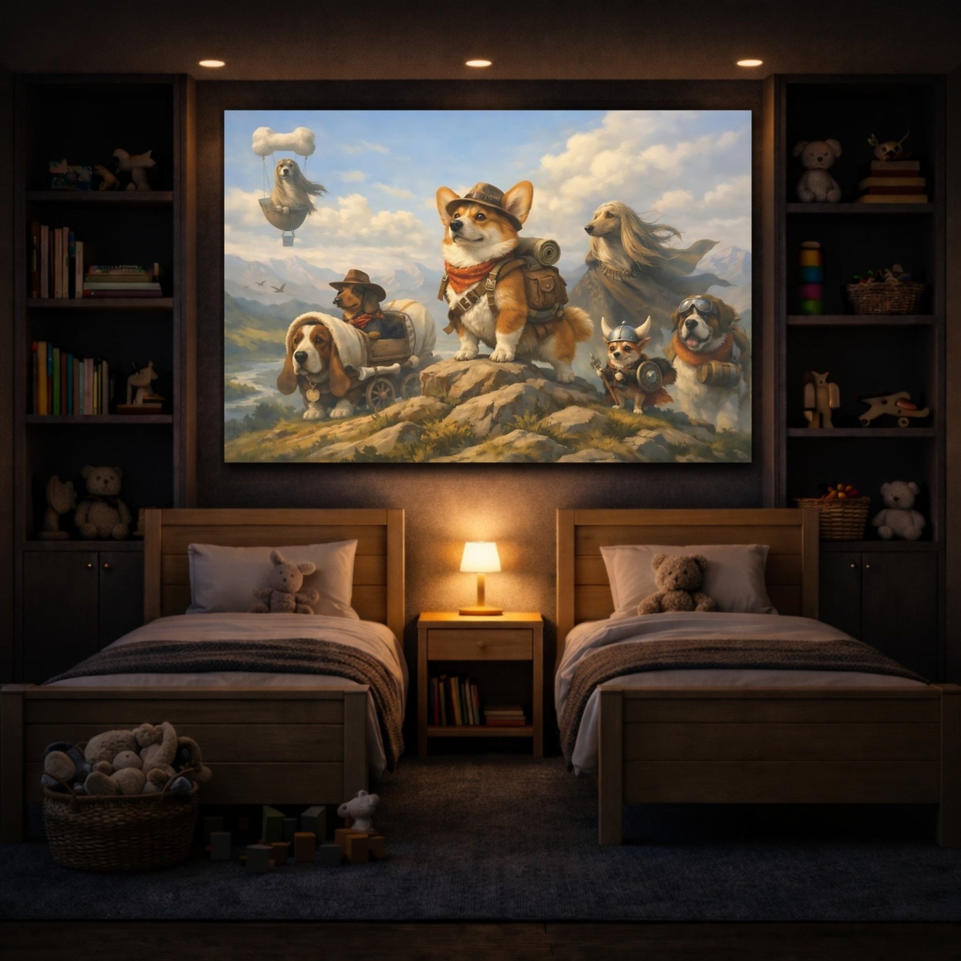 Animals Adventuring Dogs Adventure - Canvas Wall Art Print - YesArtYes