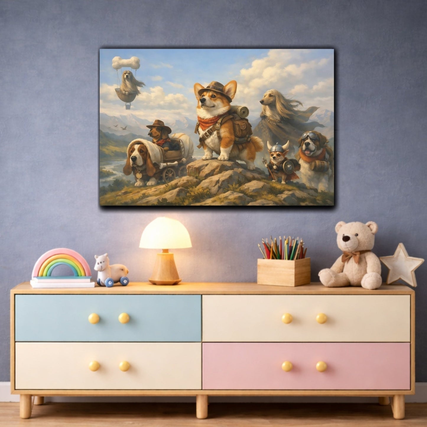 Animals Adventuring Dogs Adventure - Canvas Wall Art Print - YesArtYes
