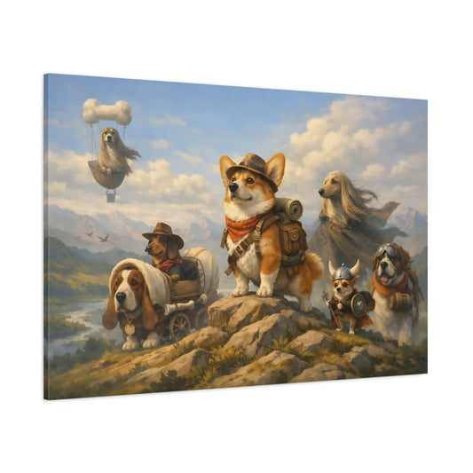 Animals Adventuring Dogs Adventure - Canvas Wall Art Print - YesArtYes