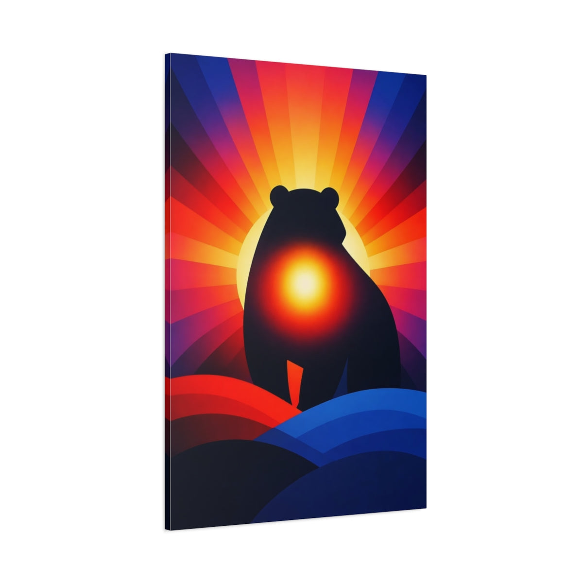 Main Mockup. Animals Bear Colorful Bear shown as stretched canvas wall art