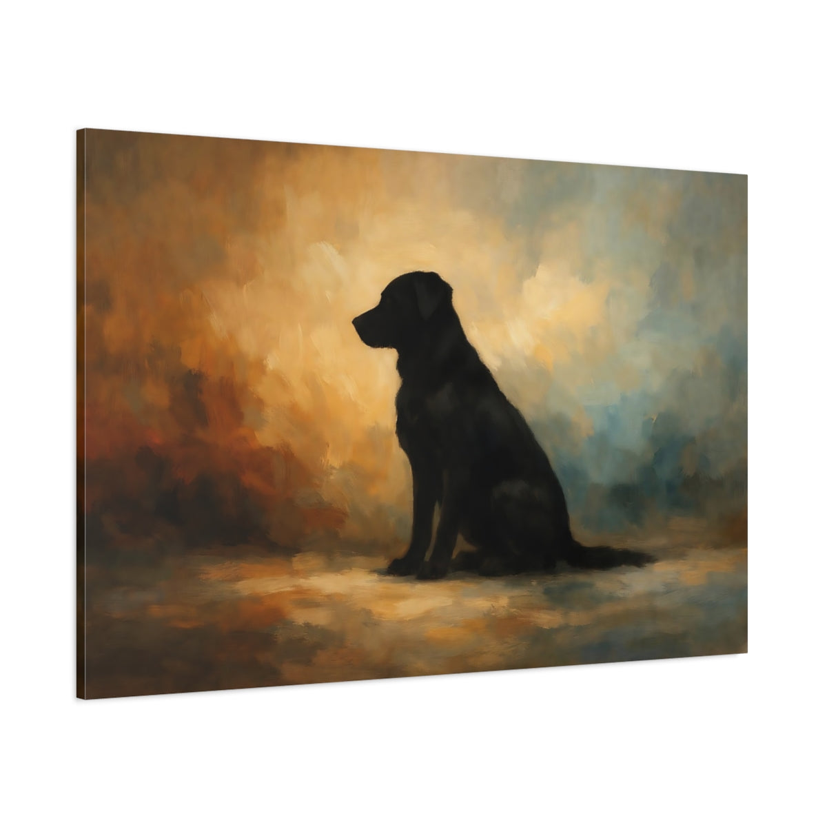 Main Mockup. Animals Black Labrador Black Labrador Art shown as stretched canvas wall art