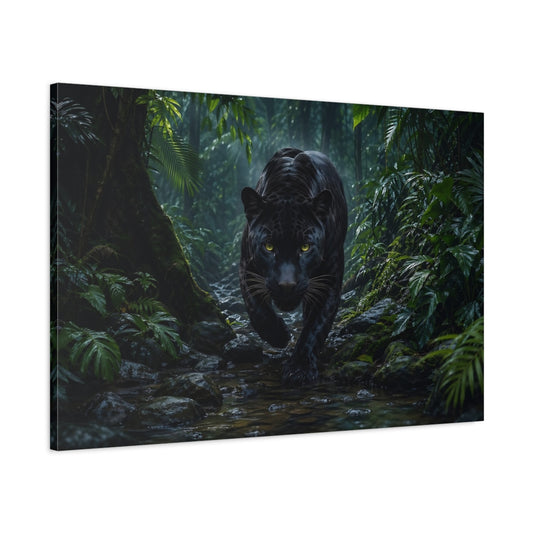 Main Mockup. Animals Black Panther Black Panther Jungle shown as stretched canvas wall art