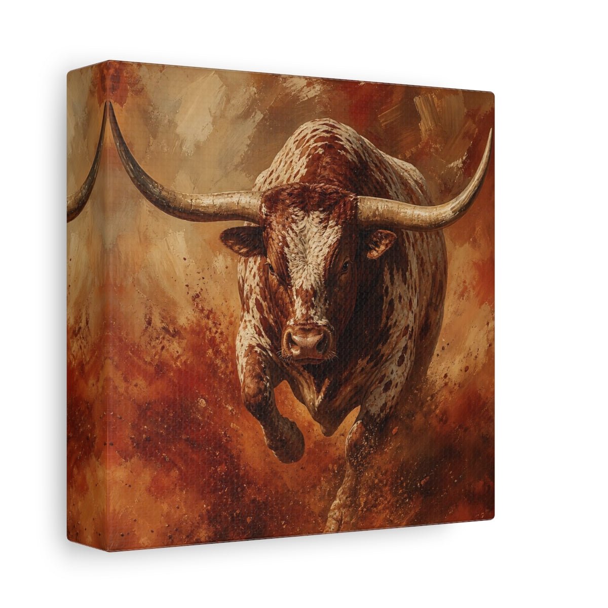 Animals Bull Brown Canvas Print – Expressive Living Room, Above Fireplace - YesArtYes