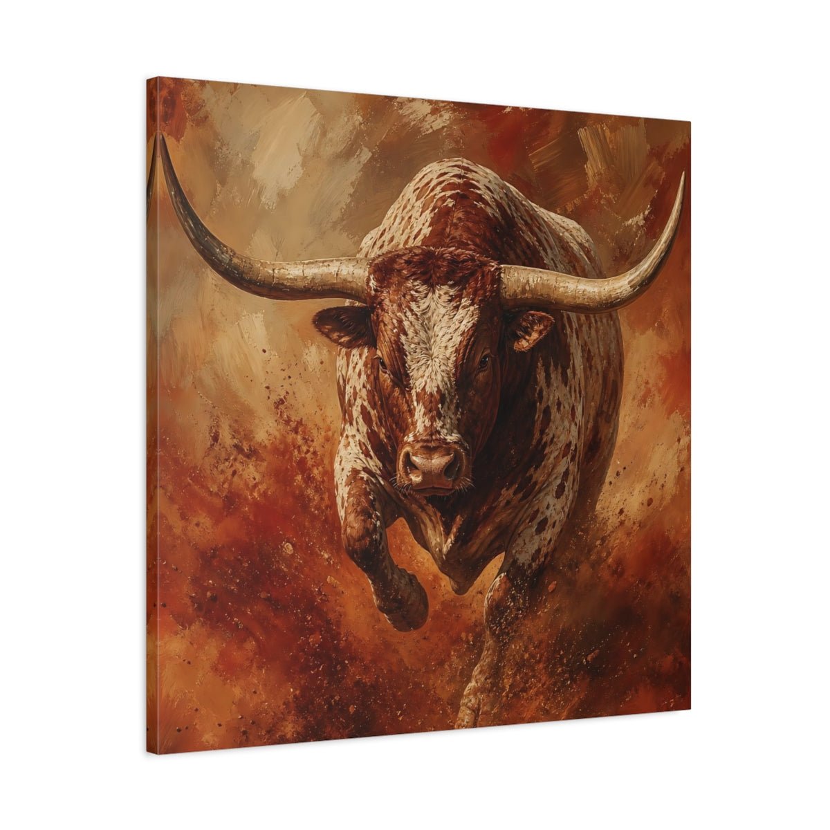 Animals Bull Brown Canvas Print – Expressive Living Room, Above Fireplace - YesArtYes