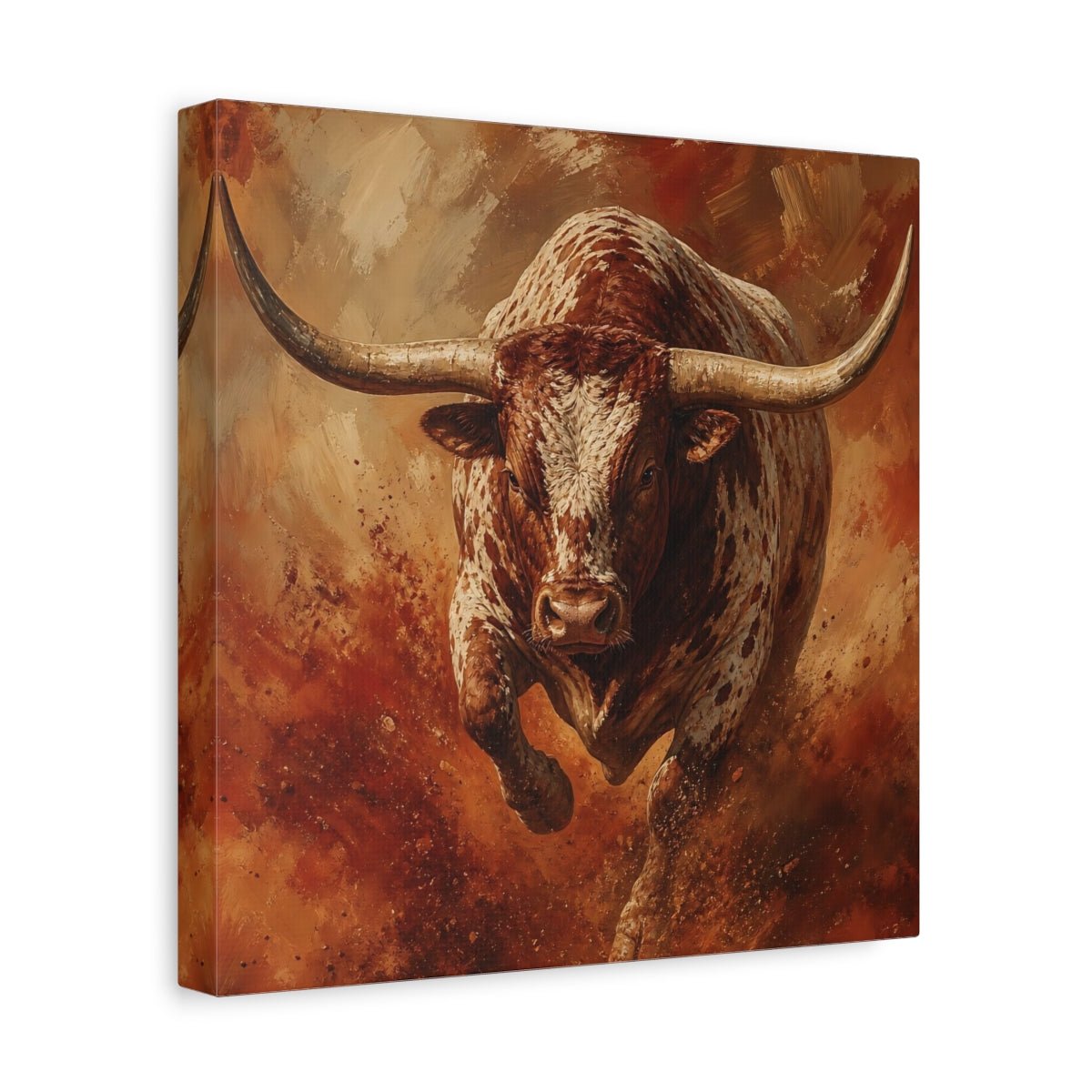 Animals Bull Brown Canvas Print – Expressive Living Room, Above Fireplace - YesArtYes