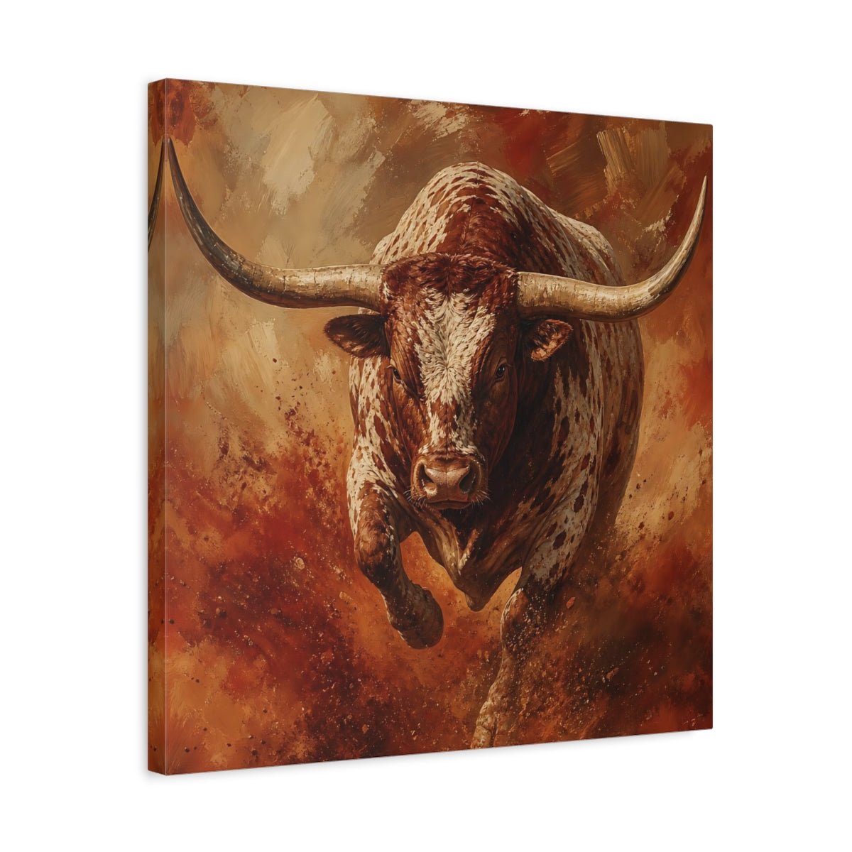 Animals Bull Brown Canvas Print – Expressive Living Room, Above Fireplace - YesArtYes