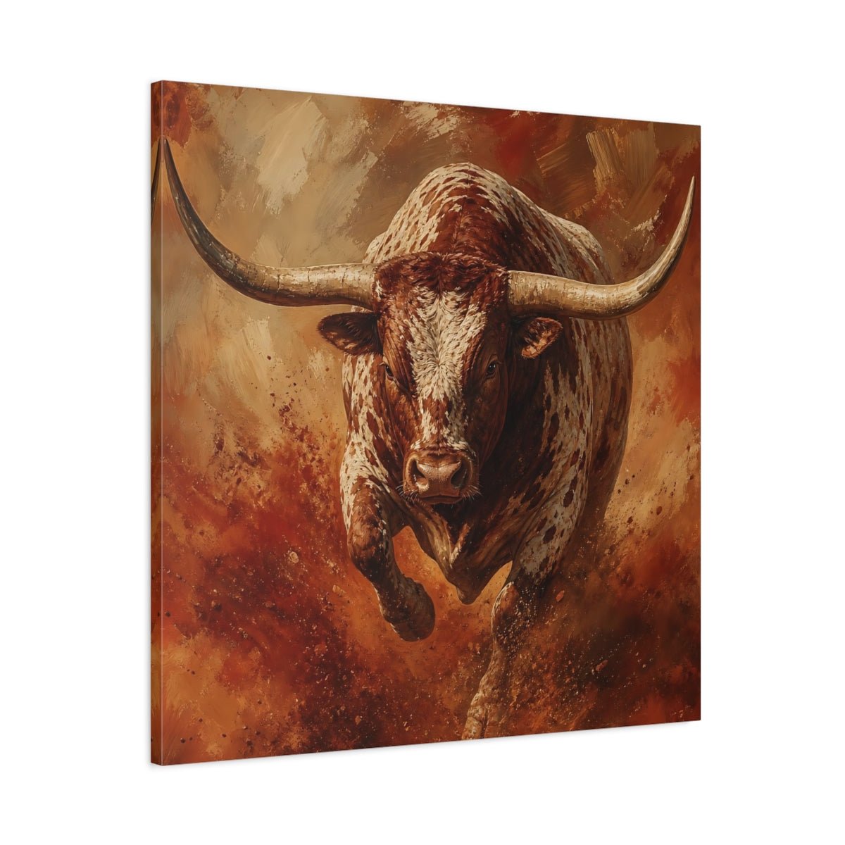 Animals Bull Brown Canvas Print – Expressive Living Room, Above Fireplace - YesArtYes
