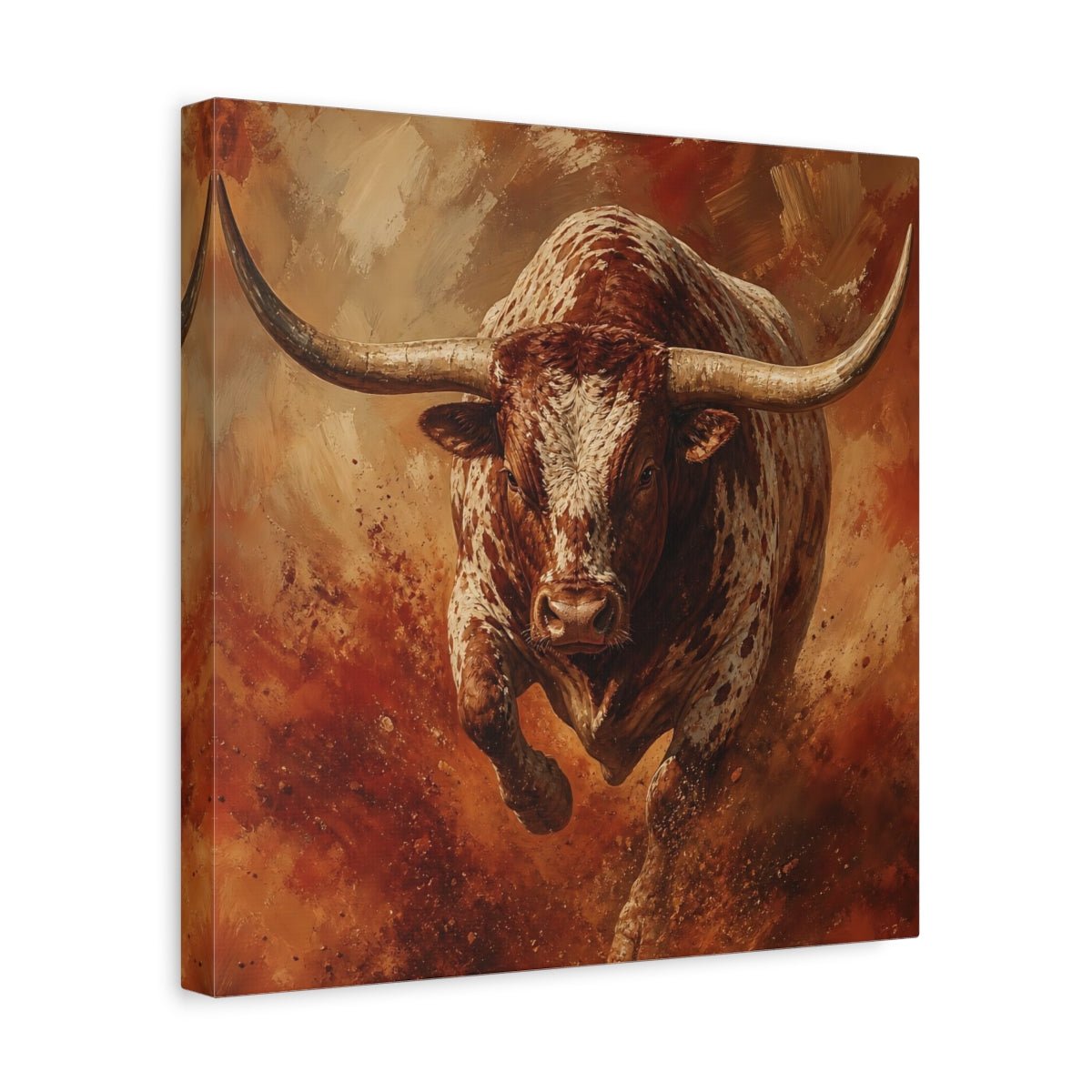 Animals Bull Brown Canvas Print – Expressive Living Room, Above Fireplace - YesArtYes