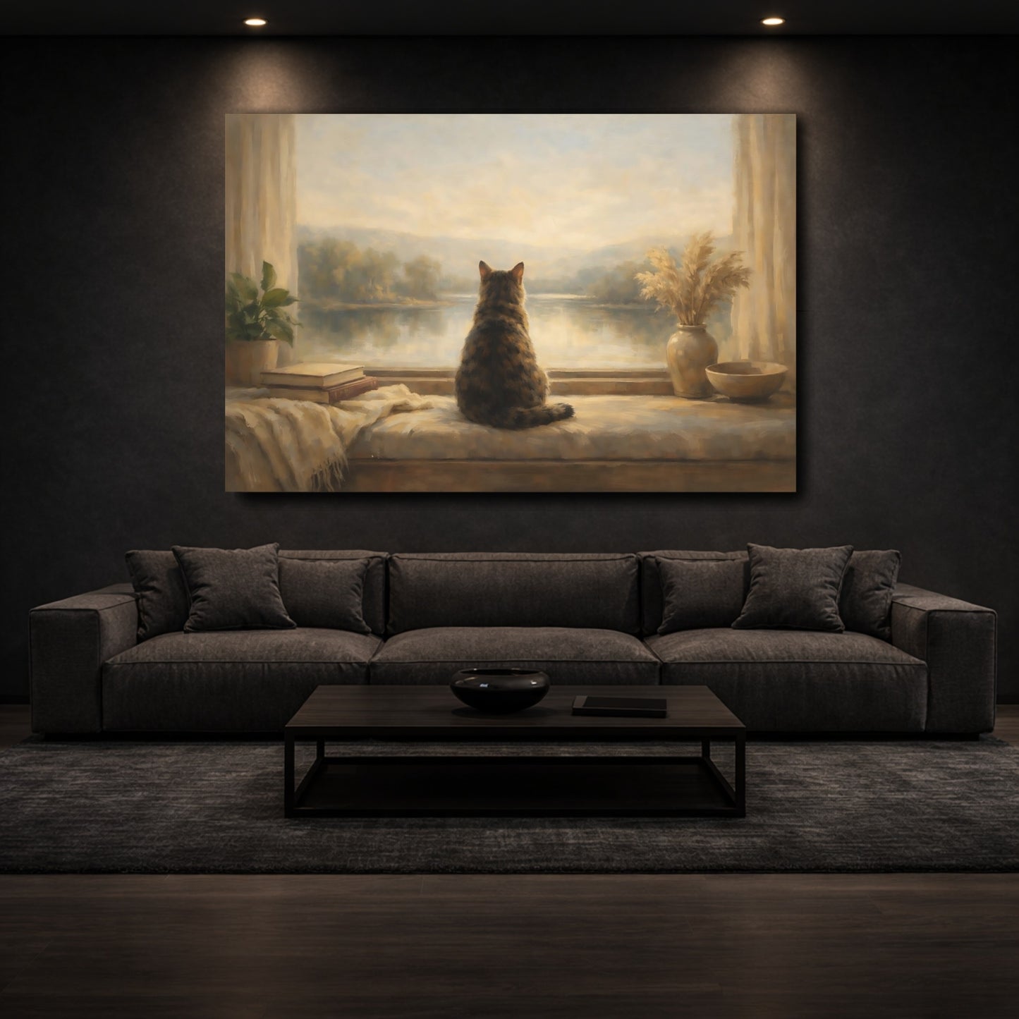 Mockup 2. Animals Cat Brown And Tan shown as stretched canvas wall art