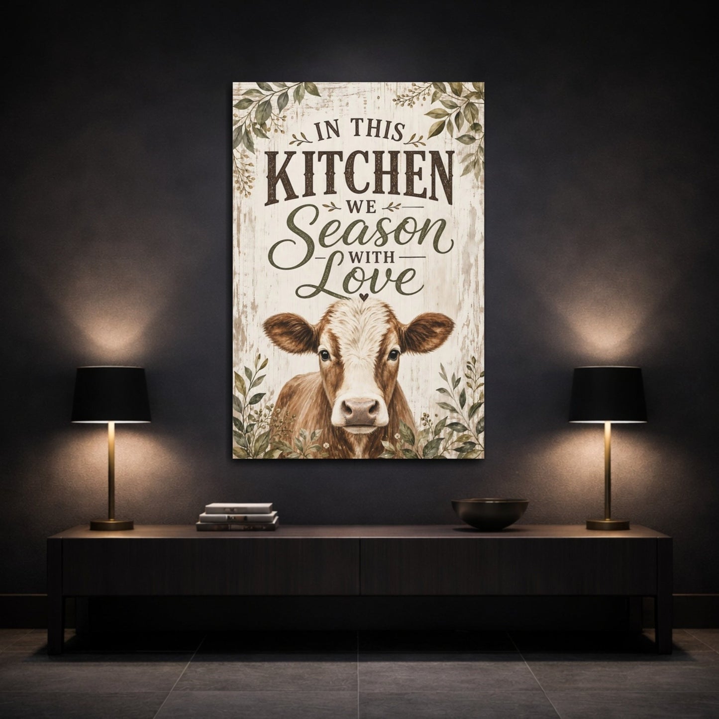 Animals Cow Farmhouse Kitchen Canvas Print – Decor for Above Counter - YesArtYes