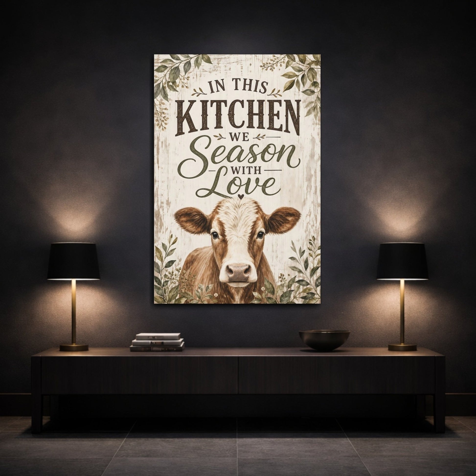 Animals Cow Farmhouse Kitchen Canvas Print – Decor for Above Counter - YesArtYes