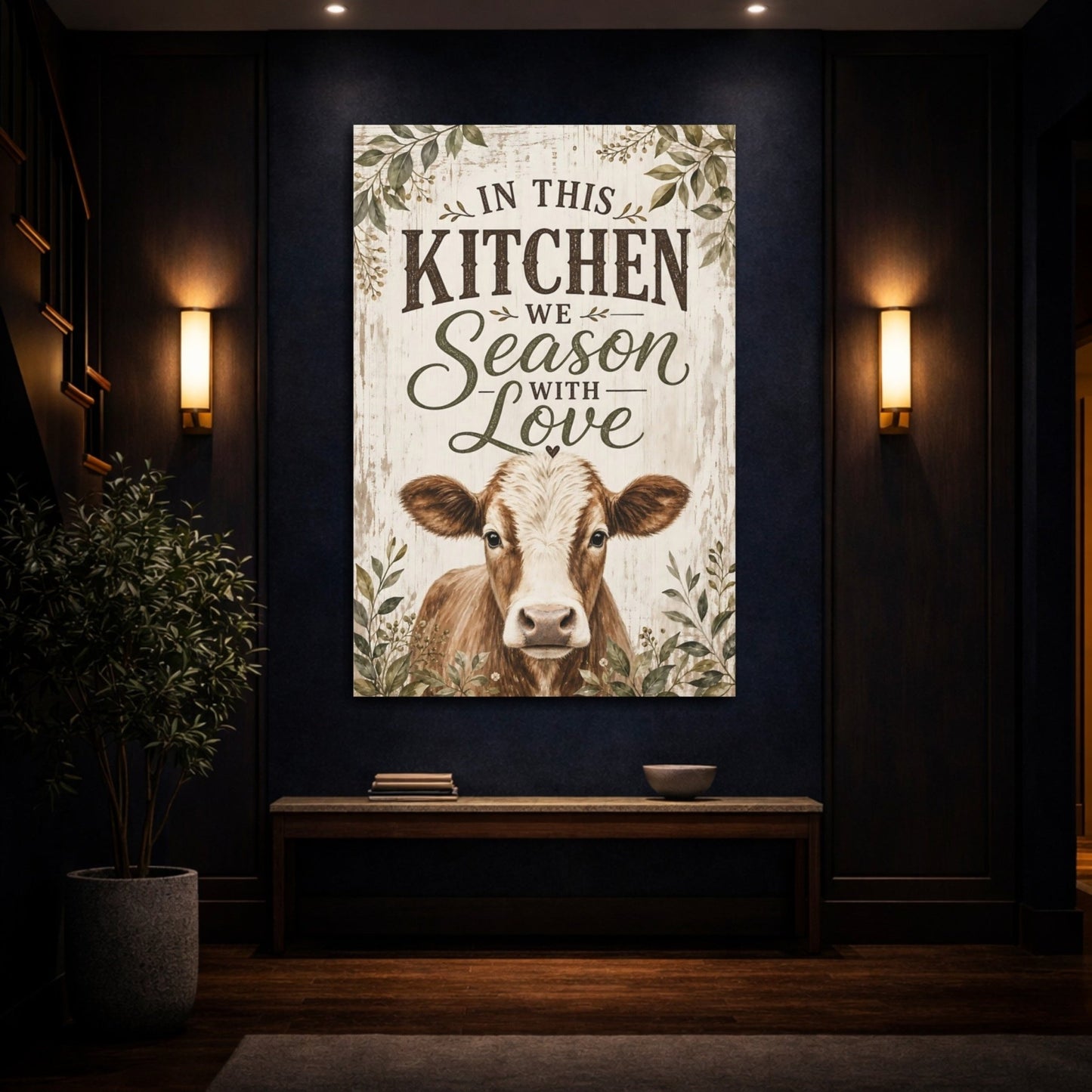 Animals Cow Farmhouse Kitchen Canvas Print – Decor for Above Counter - YesArtYes