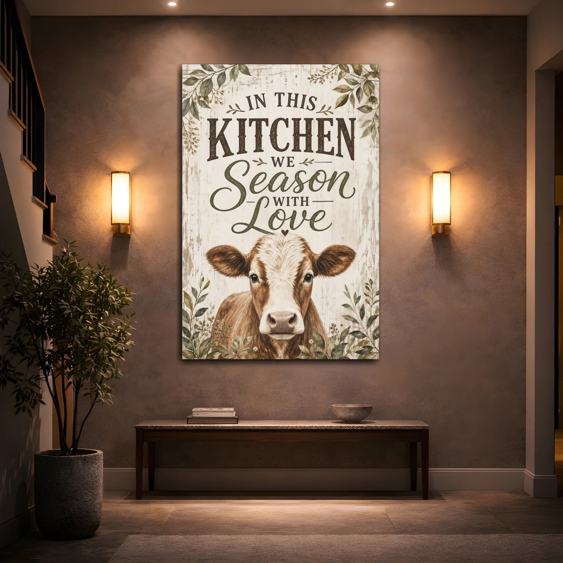 Animals Cow Farmhouse Kitchen Canvas Print – Decor for Above Counter - YesArtYes