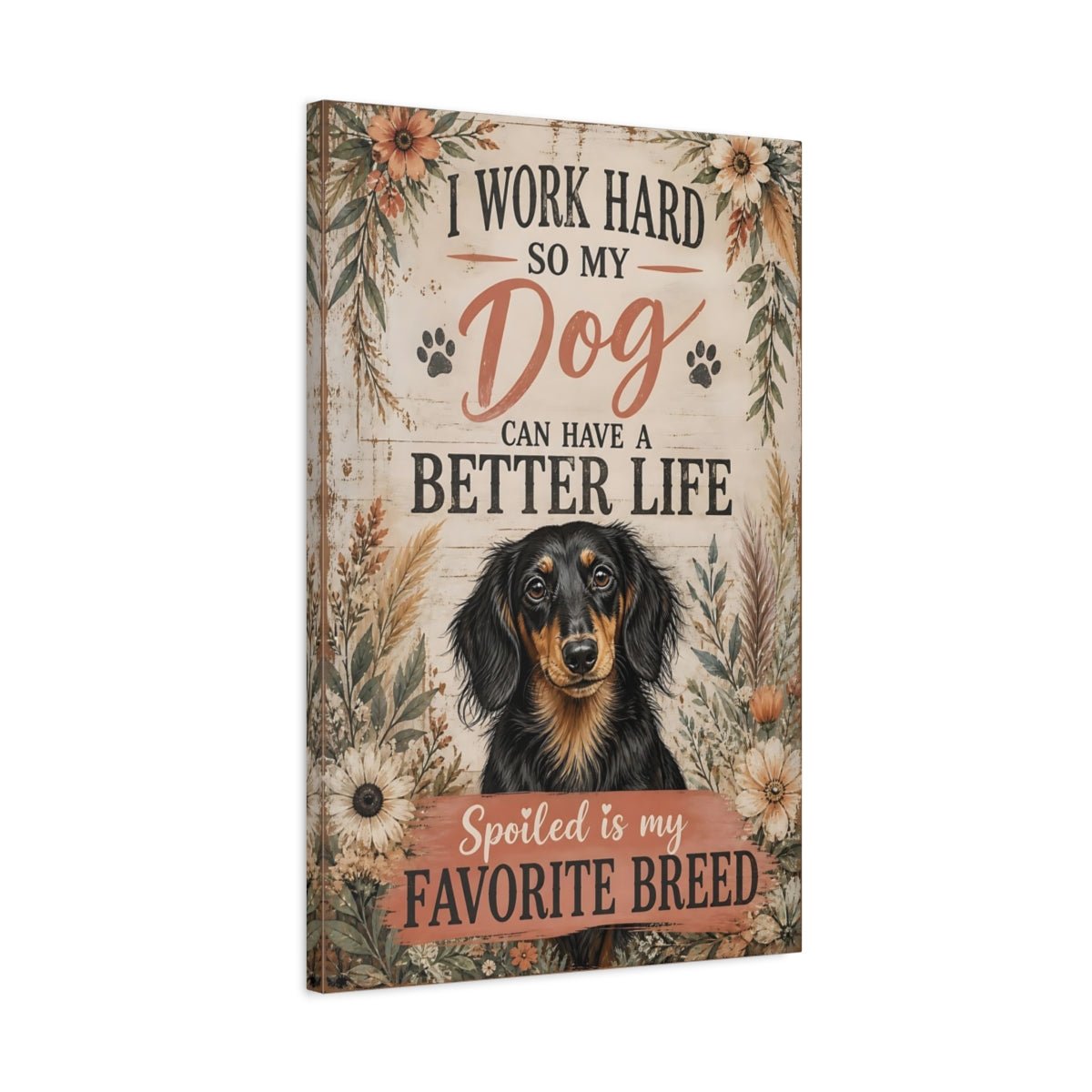 Animals Dachshund Brown Dog Canvas Print – Living Room, Above Fireplace, - YesArtYes