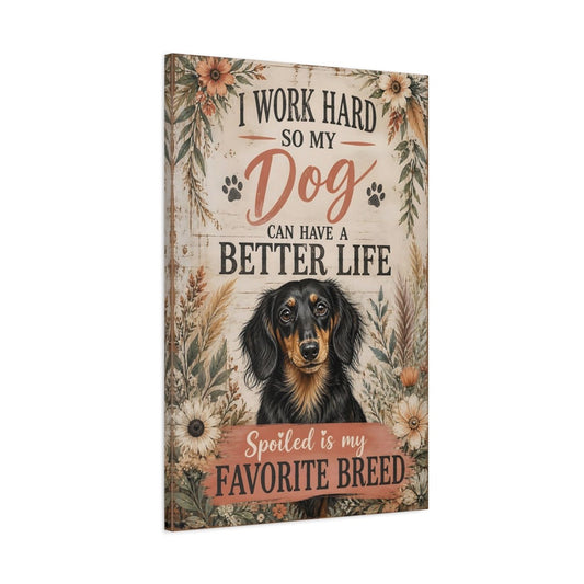 Animals Dachshund Brown Dog Canvas Print – Living Room, Above Fireplace, - YesArtYes